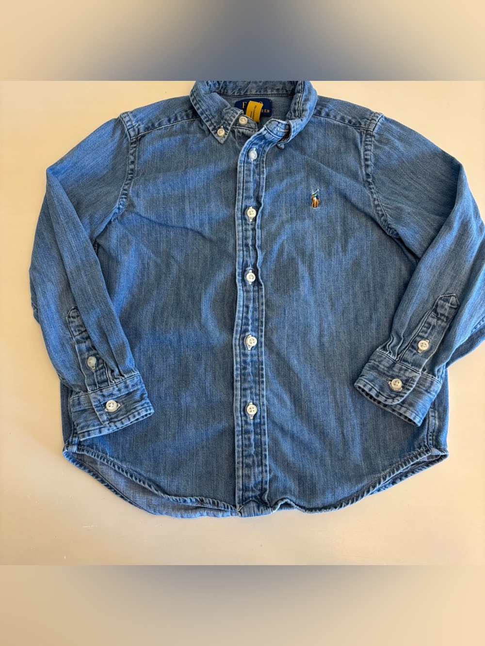 Polo Ralph Lauren Boys Denim Chambray Shirt Size Size 5 Long Sleeve Button Down